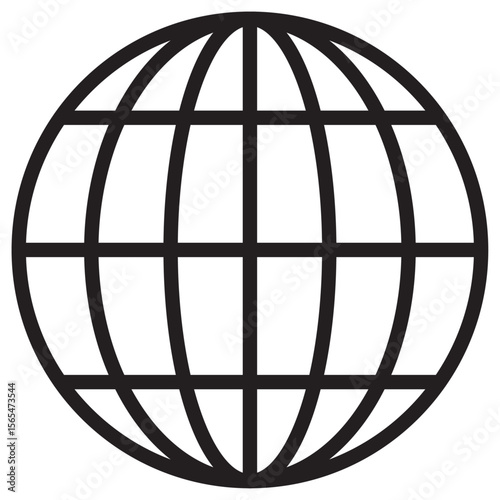 globe icon thin vector sign symbol