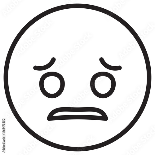 Guilty face emoji icon thin vector sign symbol