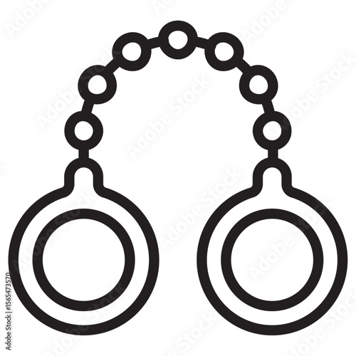 Handcuffs icon thin vector sign symbol
