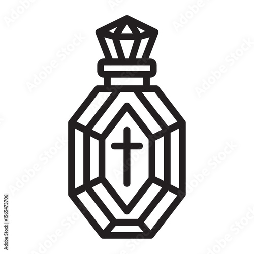 holy water bottle icon thin vector sign symbol