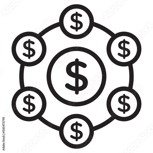 hedge fund icon thin vector sign symbol