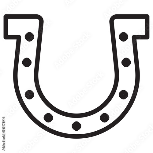 Horseshoe icon thin vector sign symbol