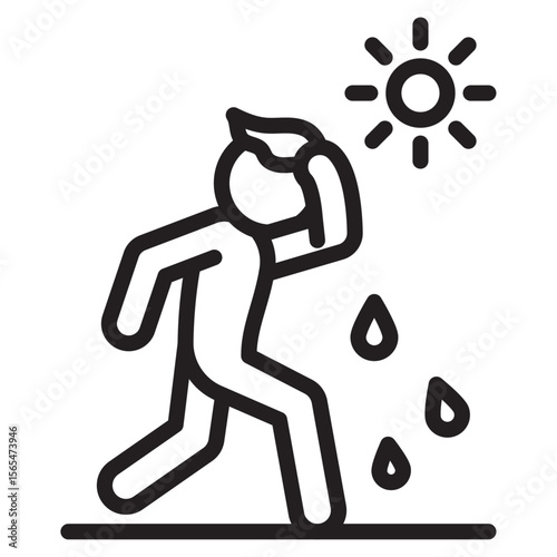hot human icon thin vector sign symbol