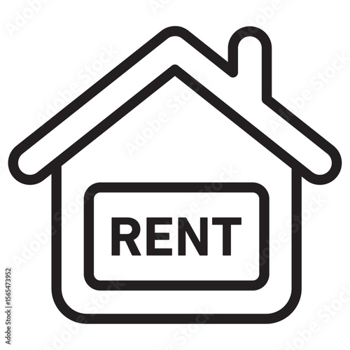 House rent icon thin vector sign symbol