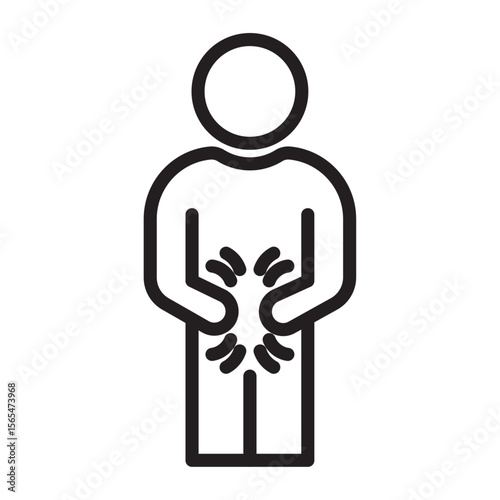 Indigestion icon thin vector sign symbol