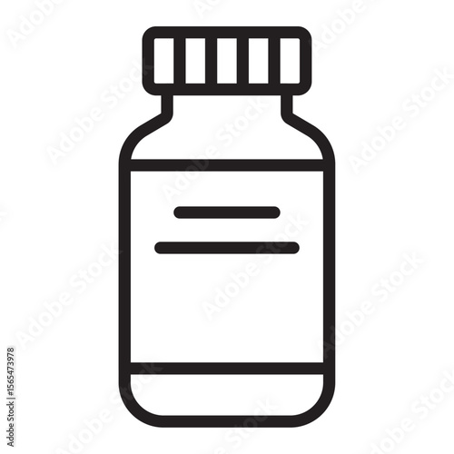injection vial icon thin vector sign symbol