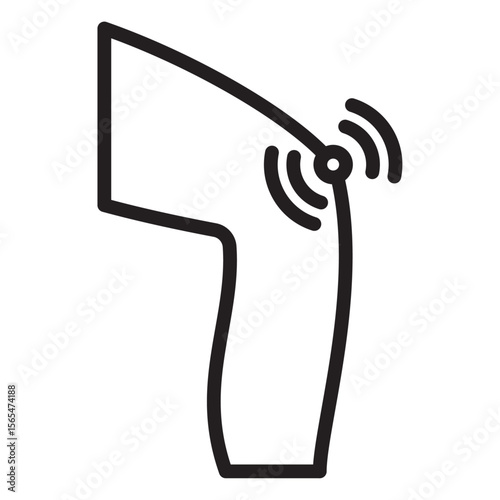 Knee pain icon thin vector sign symbol
