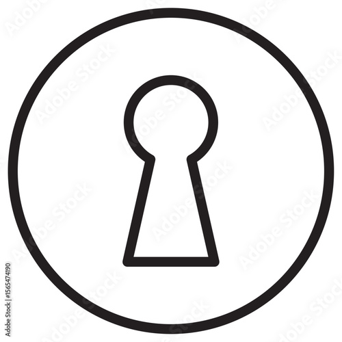 key hole icon thin vector sign symbol