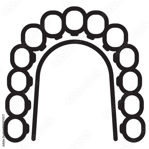 lingual braces icon thin vector sign symbol
