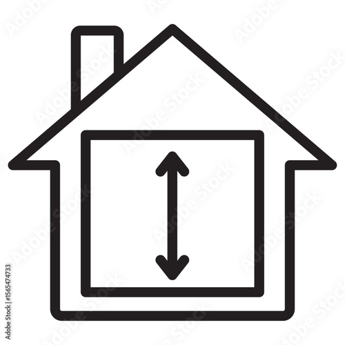 Minimum ceiling heights icon thin vector sign symbol