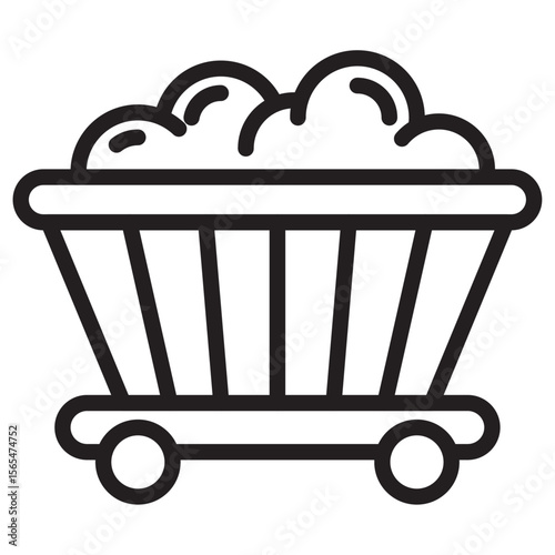 Mining Cart icon thin vector sign symbol