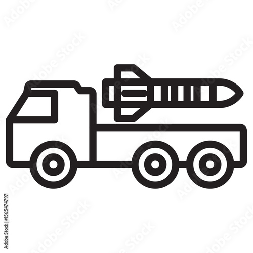 Missile Launcher icon thin vector sign symbol