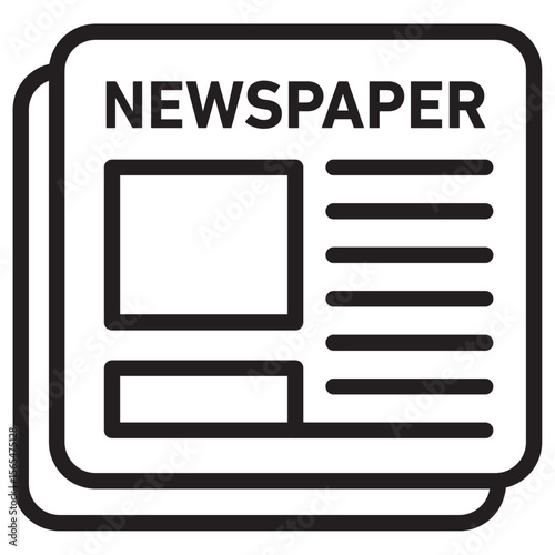 Newspaper icon thin vector sign symbol