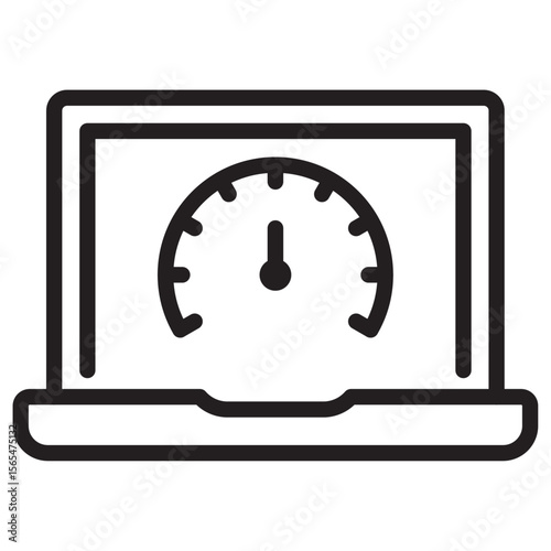 Network speed test icon thin vector sign symbol