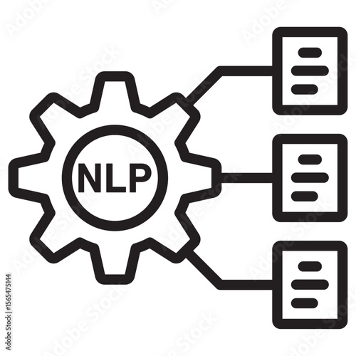 NLP icon thin vector sign symbol