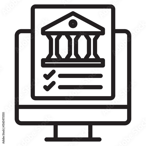 Official information online icon thin vector sign symbol
