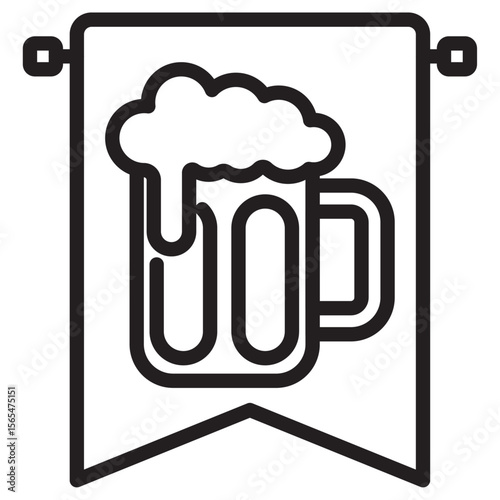 oktoberfest icon thin vector sign symbol