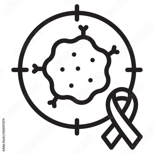 Oncology department icon thin vector sign symbol