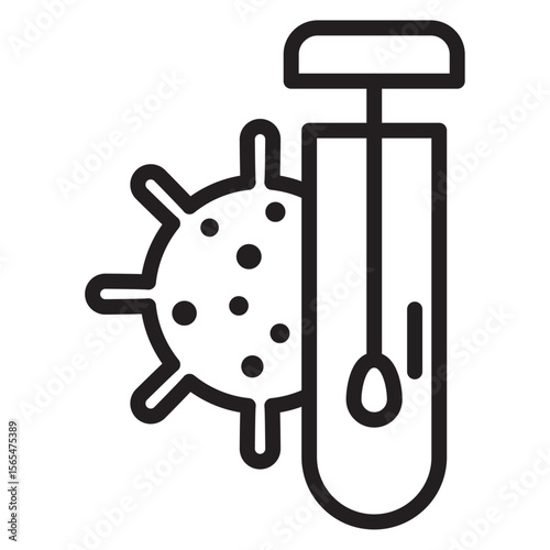 PCR test icon thin vector sign symbol