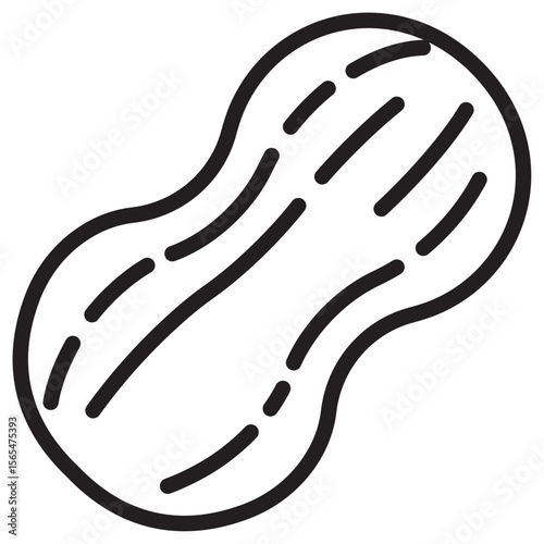 Peanut icon thin vector sign symbol