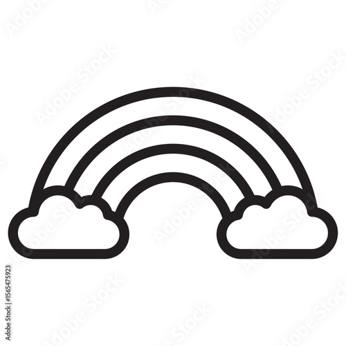 Rainbow icon thin vector sign symbol