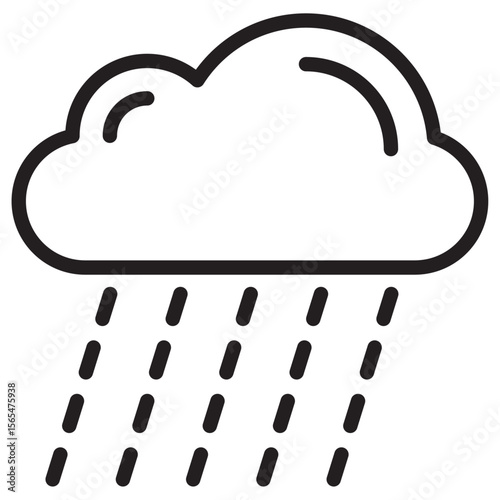 Rain icon thin vector sign symbol