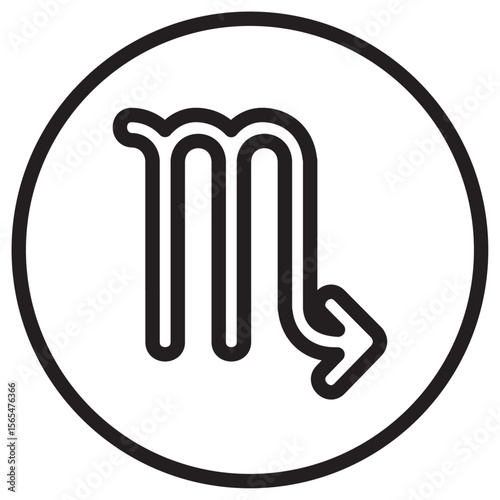Scorpio zodiac sign icon thin vector sign symbol