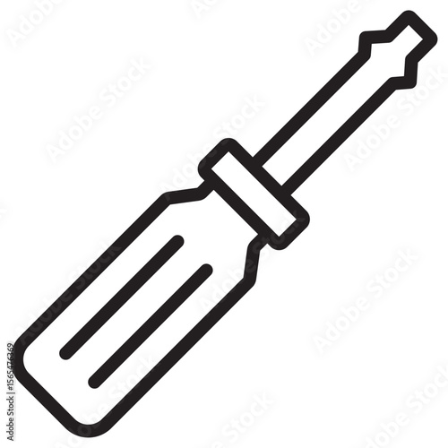 Screwdriver icon thin vector sign symbol