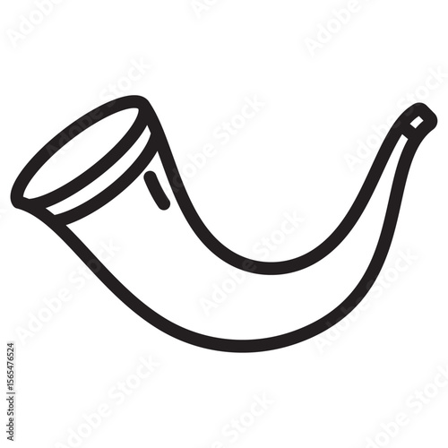 Shofar icon thin vector sign symbol