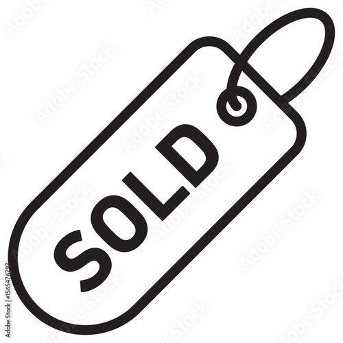 Sold icon thin vector sign symbol