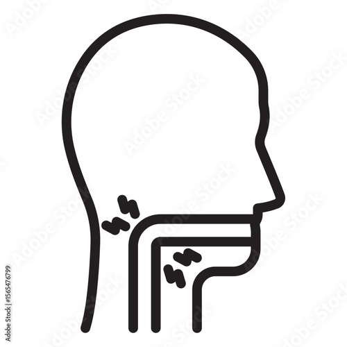 Sore throat icon thin vector sign symbol