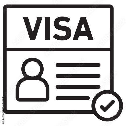 Start up visa icon thin vector sign symbol
