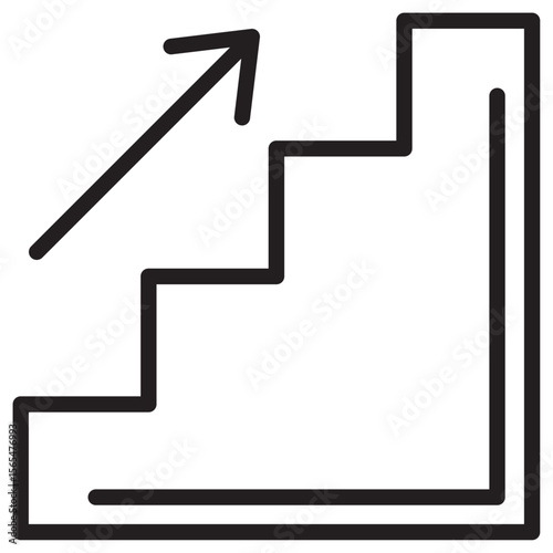 stairs icon thin vector sign symbol