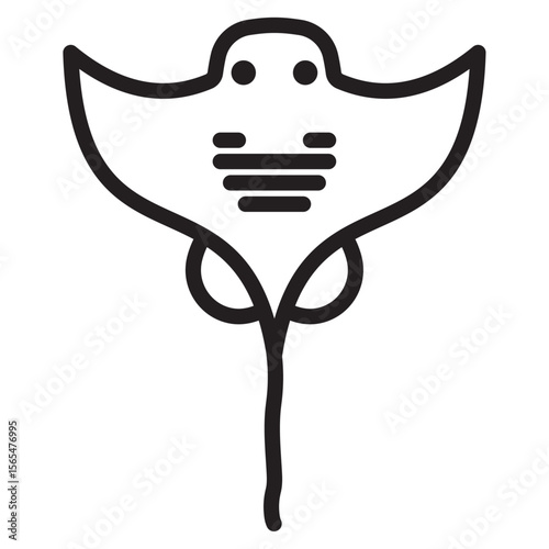 Stingray icon thin vector sign symbol