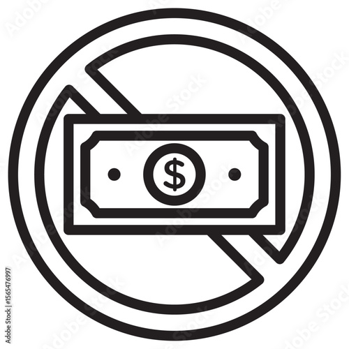 Stop Corruption icon thin vector sign symbol