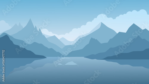 mountain lake and mountains