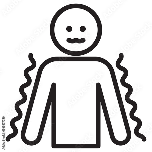 Trembling icon thin vector sign symbol