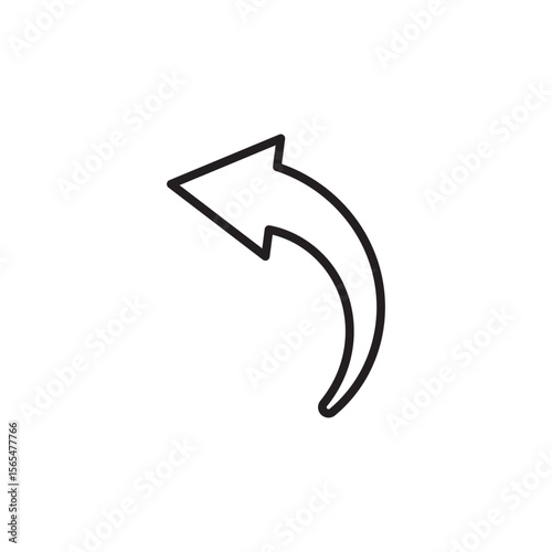 Undo arrow sign icon thin vector sign symbol