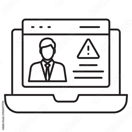 Unauthorized Access icon thin vector sign symbol