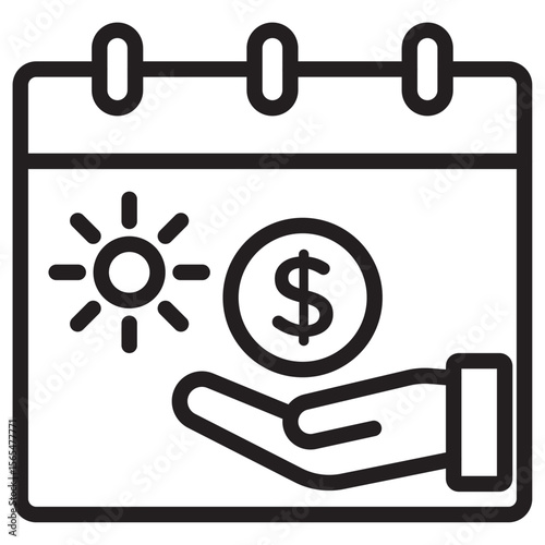 Unlimited PTO icon thin vector sign symbol