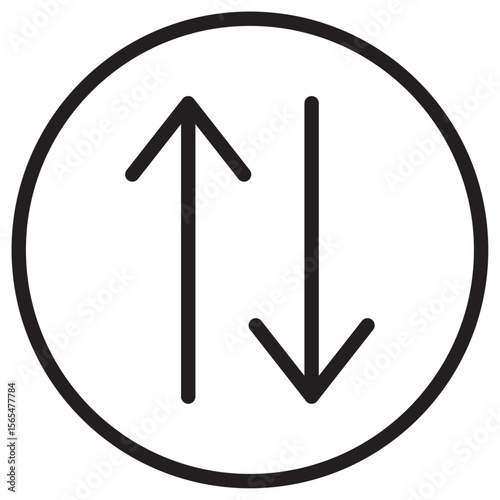 Up and down arrows icon thin vector sign symbol