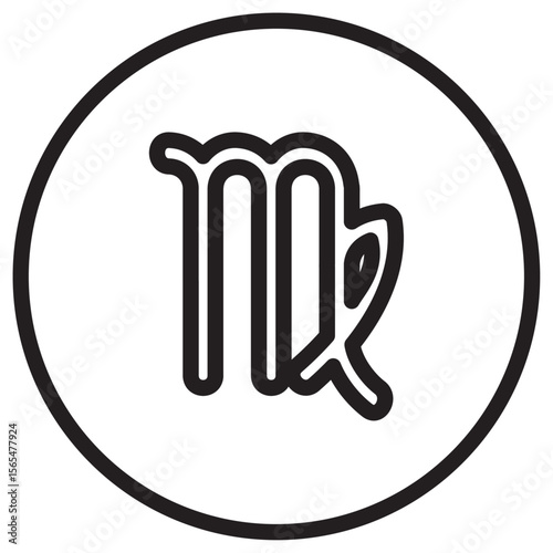 Virgo zodiac sign icon thin vector sign symbol