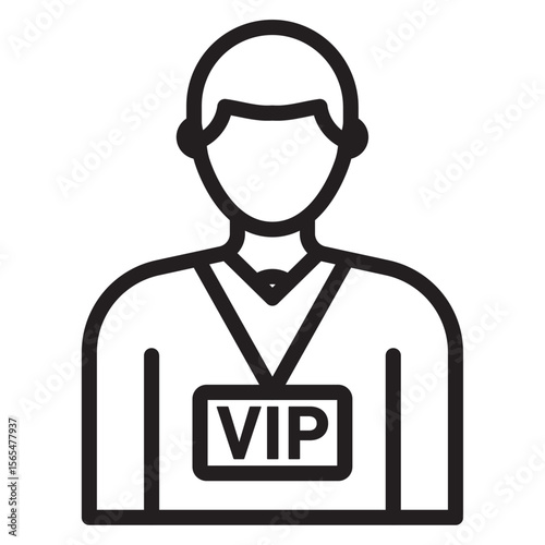 vip person icon thin vector sign symbol