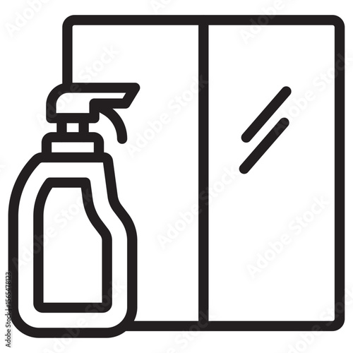 Windows cleaning icon thin vector sign symbol