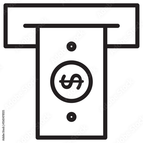 Withdraw Money in ATM icon thin vector sign symbol