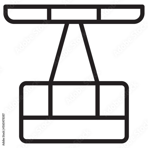 aerial tramway icon thin vector sign symbol