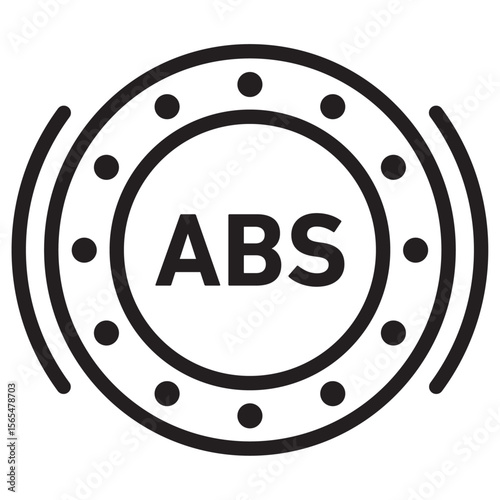 Automotive ABS icon thin vector sign symbol