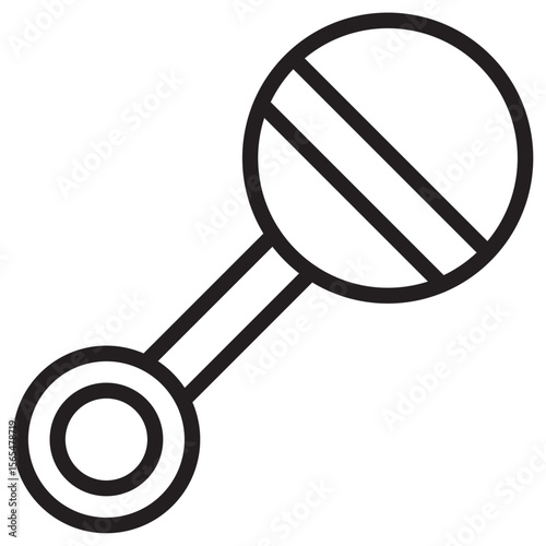 Baby rattle icon thin vector sign symbol