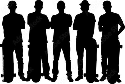 mountain skateboarder, man skateboarding, extreme sport, vector  bundle
