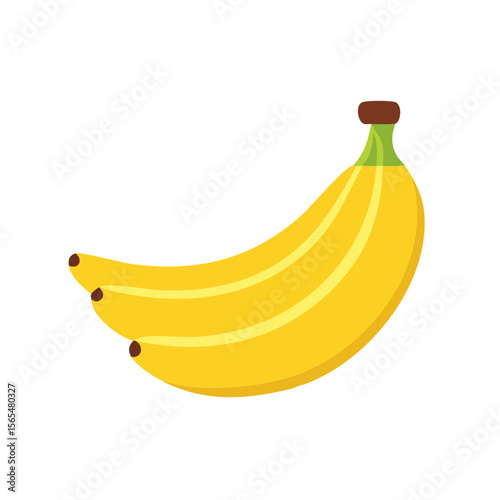 Yellow Banana Food Icon Isolated on a Transparent Background 